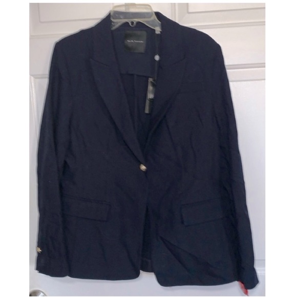 🎅 ELIE TAHARI One Button Blazer Mazarine Navy 100% Wool NWT $495 14 - Picture 10 of 16